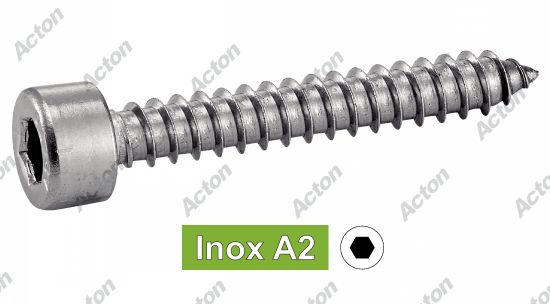 Vis à tôle tête hexagonale pozidrive avec bout pilote inox A2 Acton