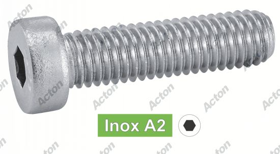 Vis à métaux DIN 7984 tête cylindrique réduite six pans creux inox A2