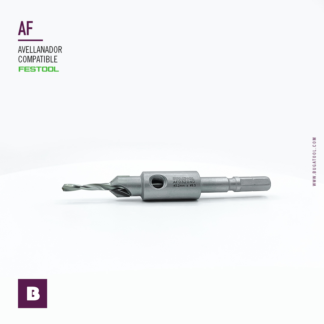 Fraise à chanfreiner FESTOOL compatible AF avec foret HSS de 3.2 mm