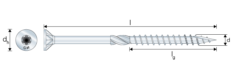 TTZNFS Vis bois tête fraisée - Impreg®+ 3