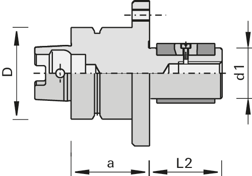 Mandrins HSK 63F modifiés - 35 double clavette, avec vis et couvercle 2