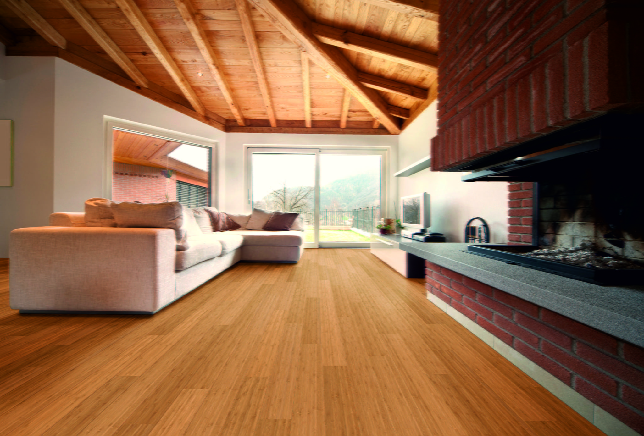 Parquet massif bambou ootouch Vertical Caramel Evolution Click 3