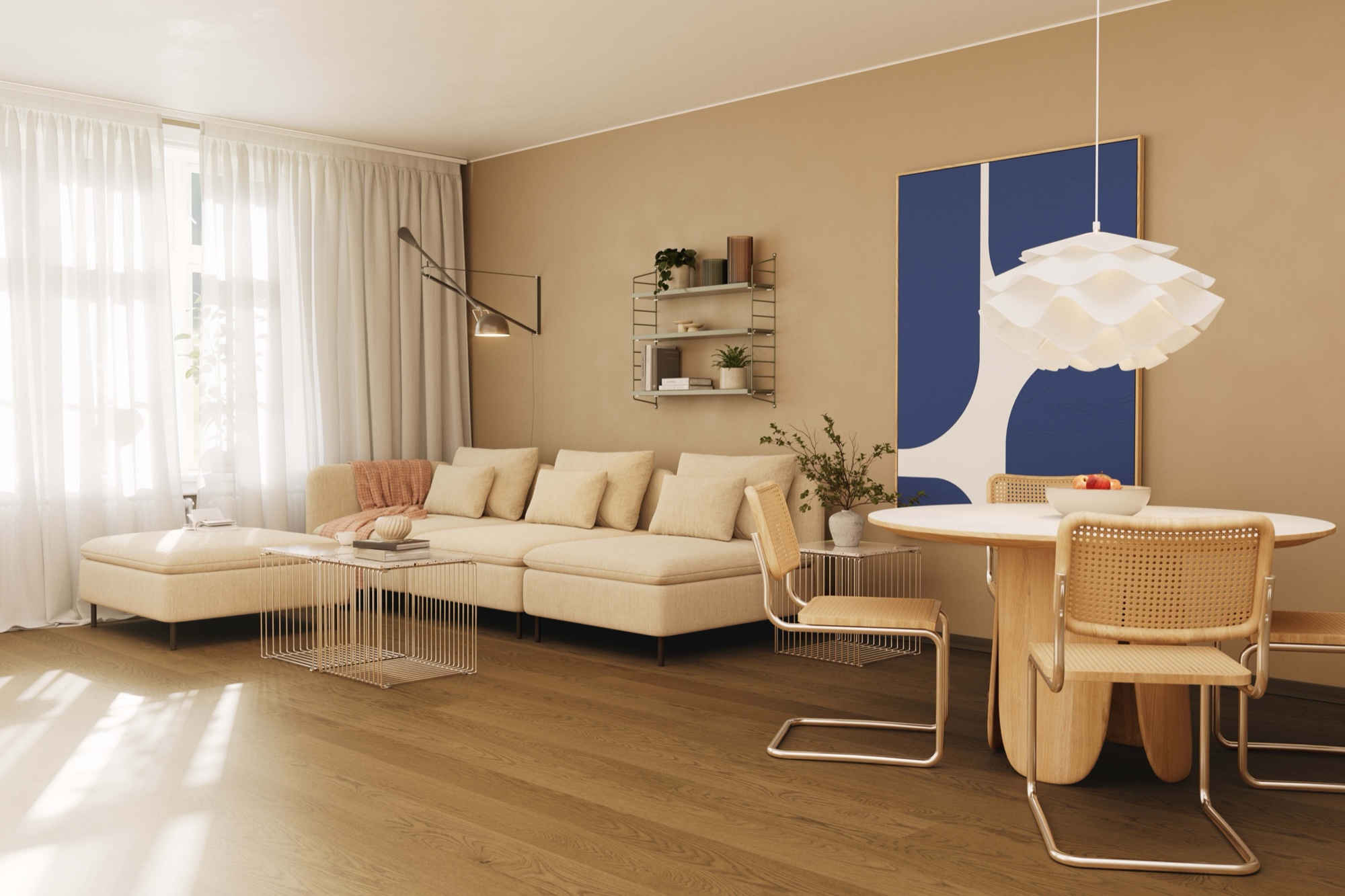 Lame de parquet hybride Bjelin Woodura Yxenhult chêne Terra Brown 2