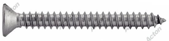 Vis à tôle tête fraisée fendue forme c inox A2 - DIN 7972 Acton 2
