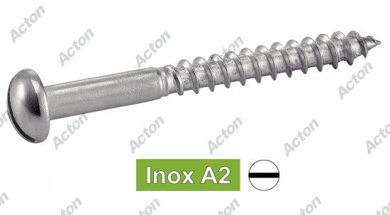 Vis à bois tête ronde fendue inox A2 - DIN 96 Acton