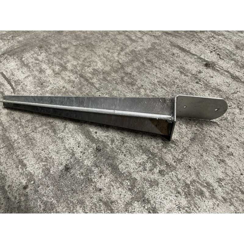Support pied de poteau 5 x 5 x 40 cm à enfoncer / ancre à planter galvanisé à chaud