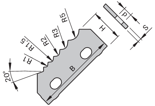 Multi Plaquettes réversibles pour racleurs HW LEUCO - exécution 4