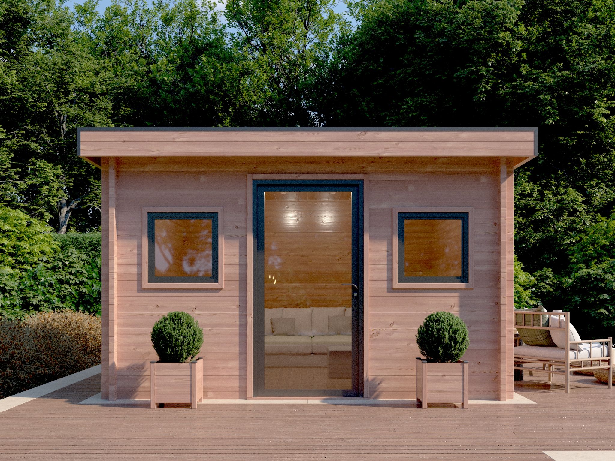Abri de jardin bois Douglas Brikawood Cocoon 15 m²