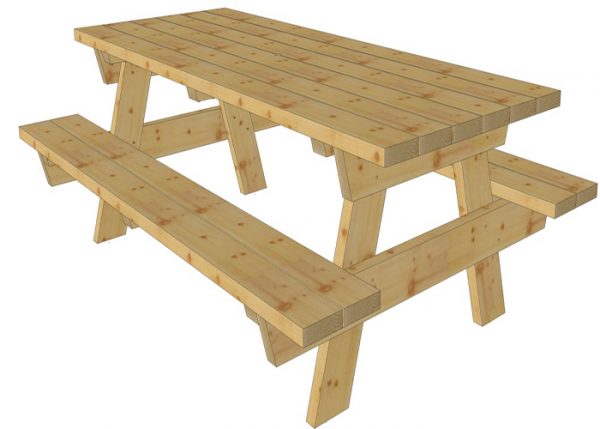 Table de pique-nique classique en douglas