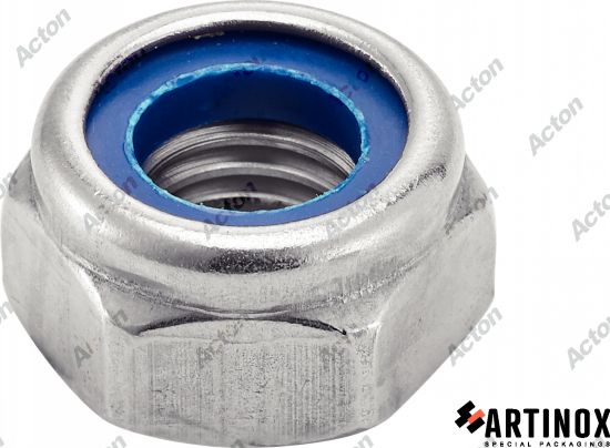 Écrou hexagonal indesserrables bague nylon DIN 985 inox A2 Acton