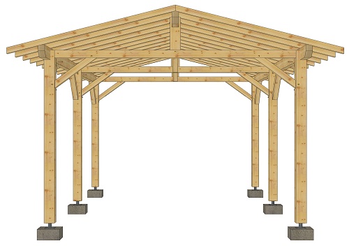 Carport en épicéa Roche Noir 5
