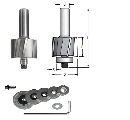 Fraise à rainurer multi-rainures pour comptoirs avec tige S12