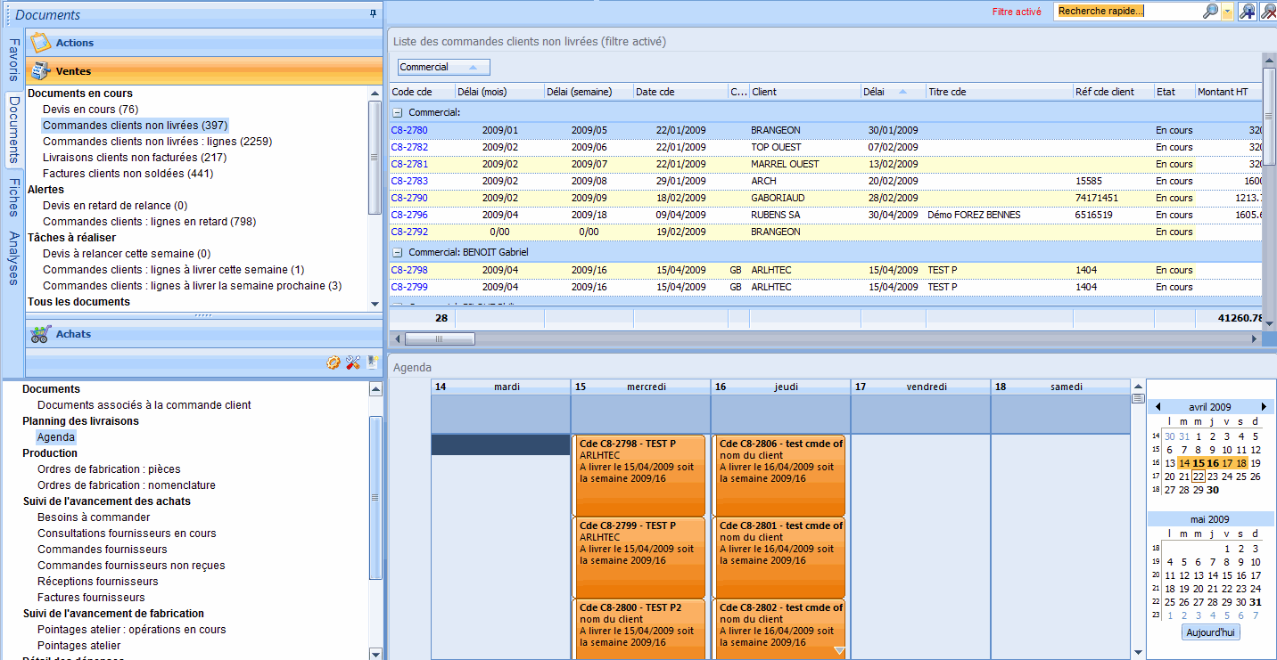 Module Gestion commerciale de l'ERP Herakles 2