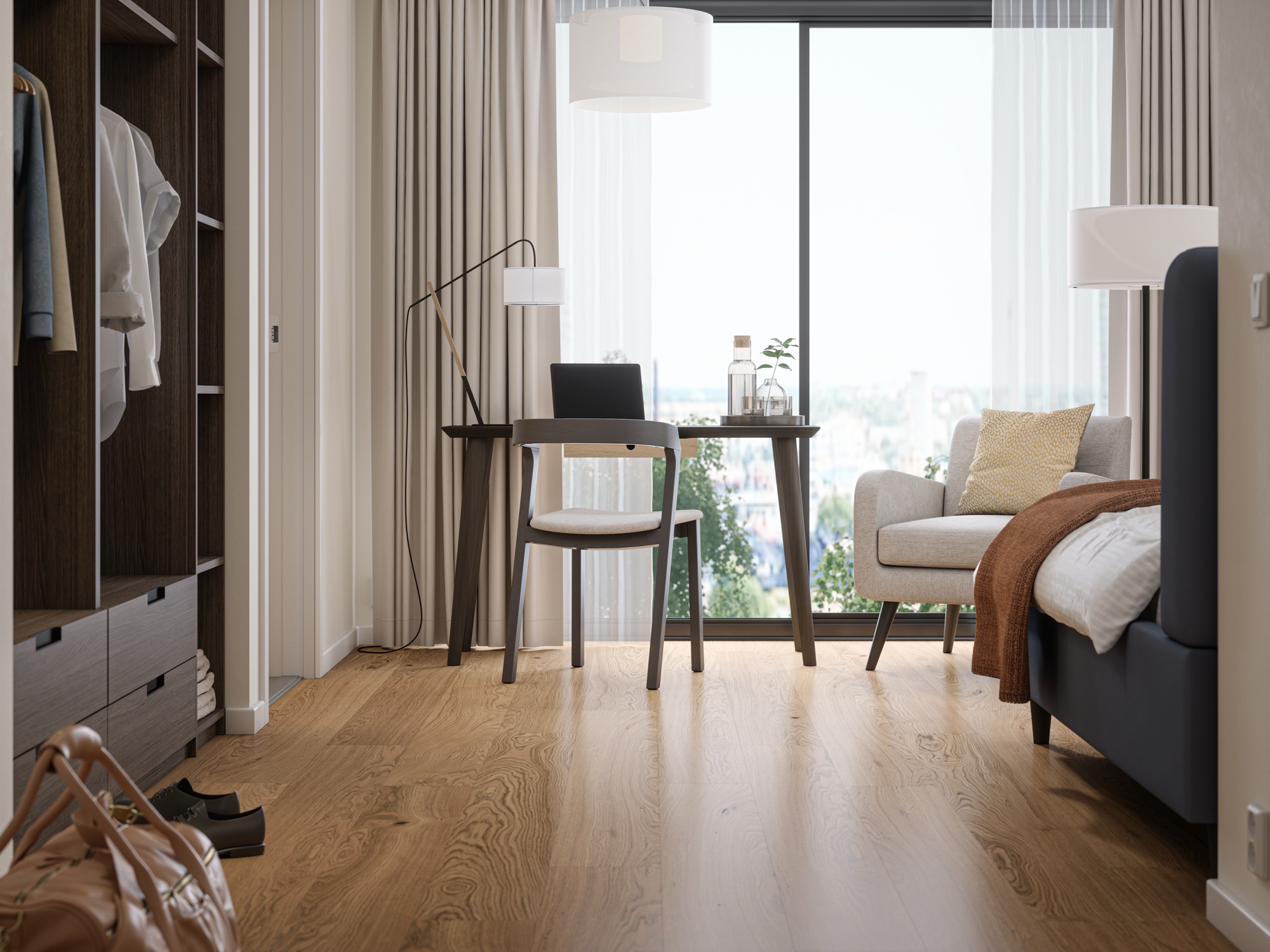 Lame de parquet hybride Bjelin Woodura Dalshult chêne Granite 2