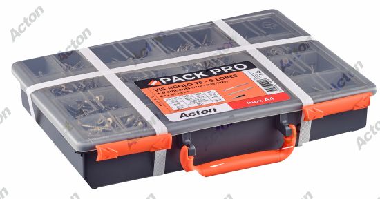 Coffret vba tête fraisée six lobes + + embouts inox A4 Acton 3