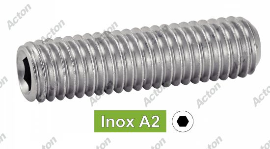 Vis sans tête ISO 4029 six pans creux bout cuvette inox A2 Acton