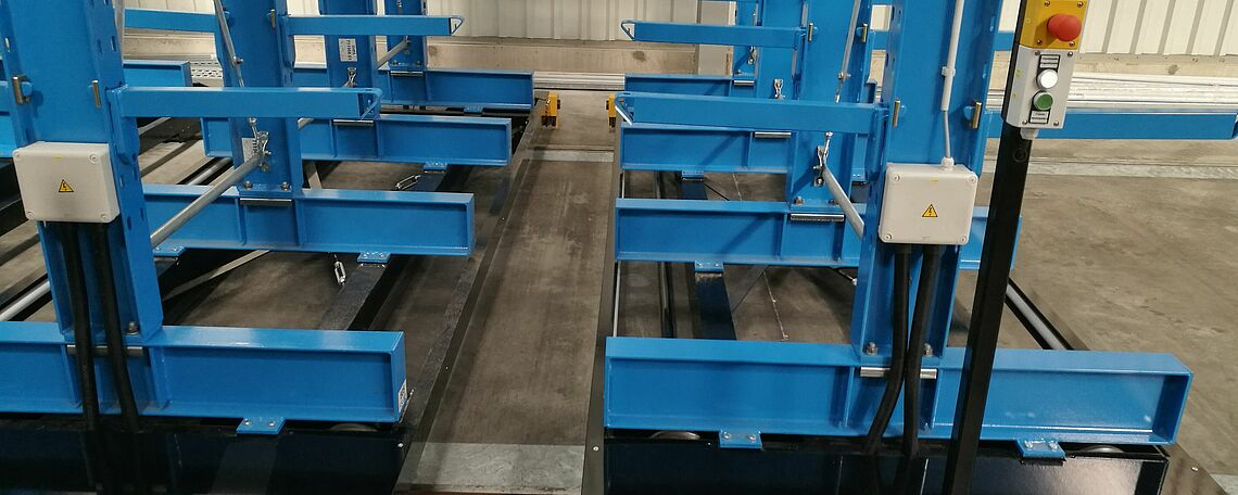 Rayonnage cantilever mobile OHRA sur chariots de translation 5