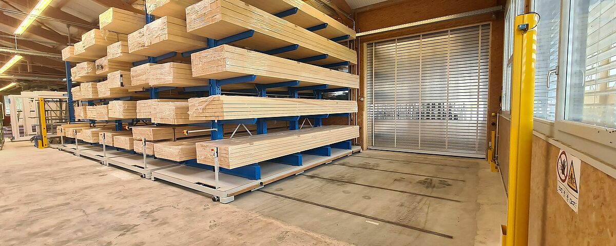 Rayonnage cantilever mobile OHRA sur chariots de translation 4