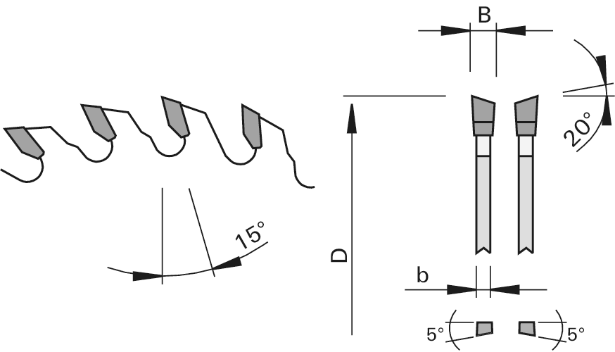 Lames de scie HW à tronçonner avec éléments de refroidissement « WSA » 2