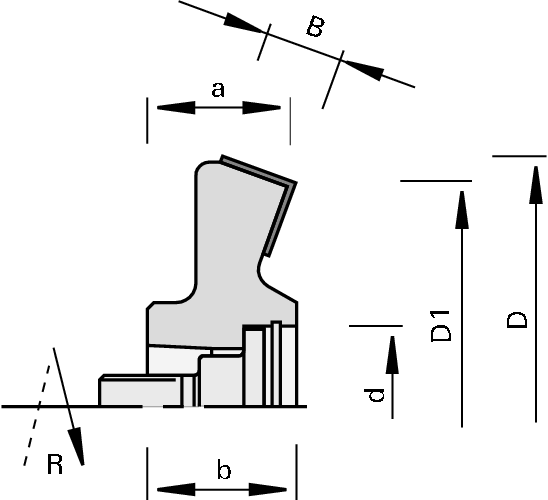 Porte-outils HW à affleurer et chanfreiner les chants HSK 25R LEUCO 2