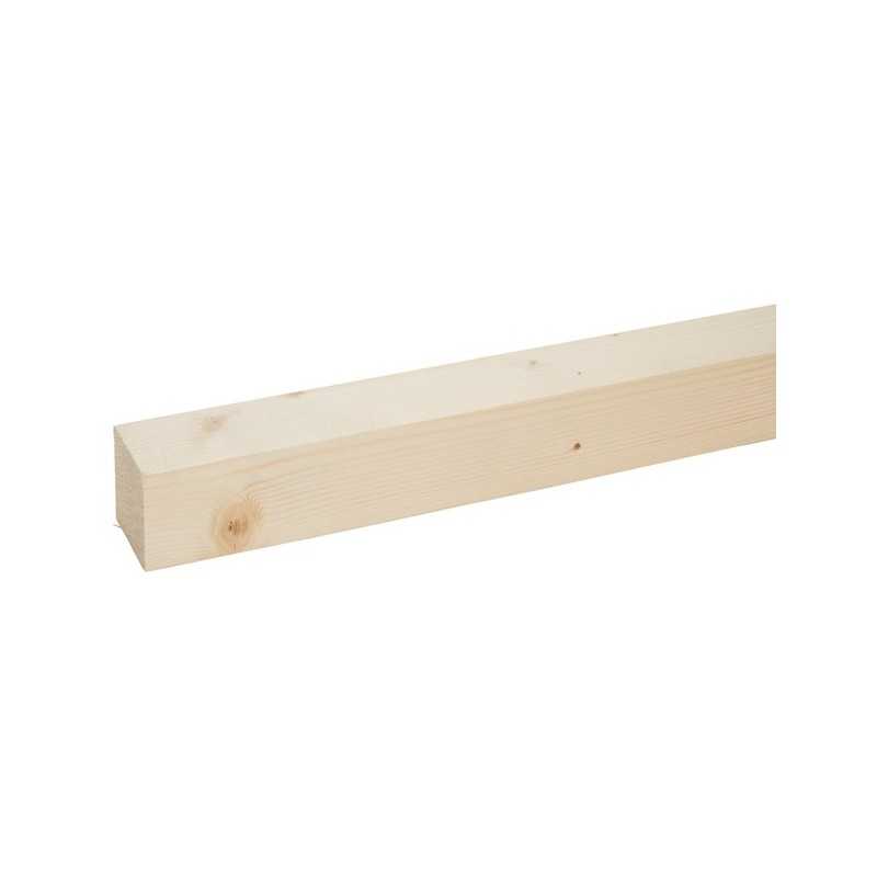 Tasseau / Carrelet 44x44 Sapin / Épicéa petits noeuds raboté sec naturel 2m10