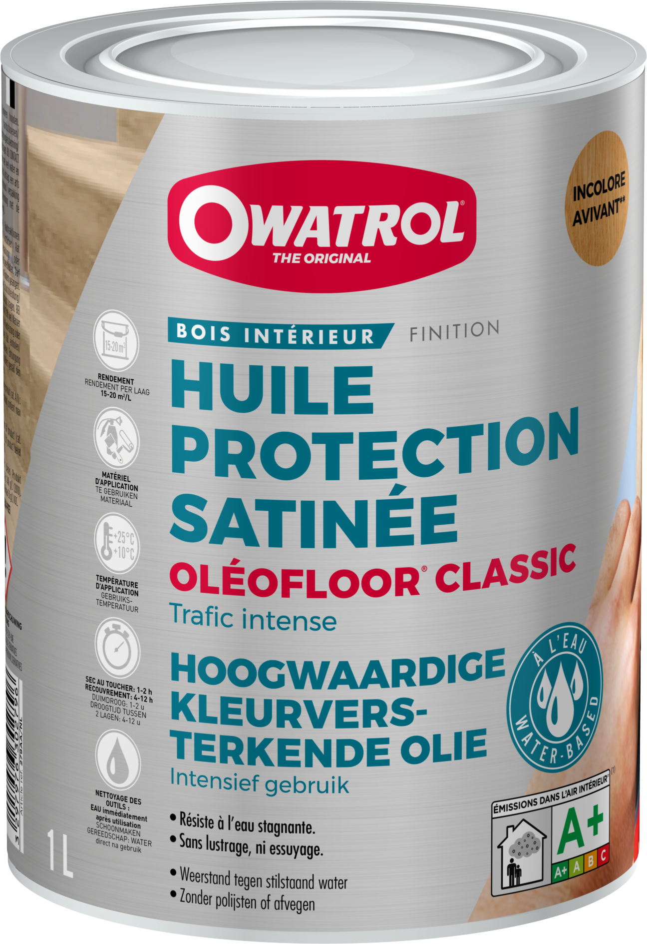 Huile de protection satinée parquet Owatrol Oleofloor Classic