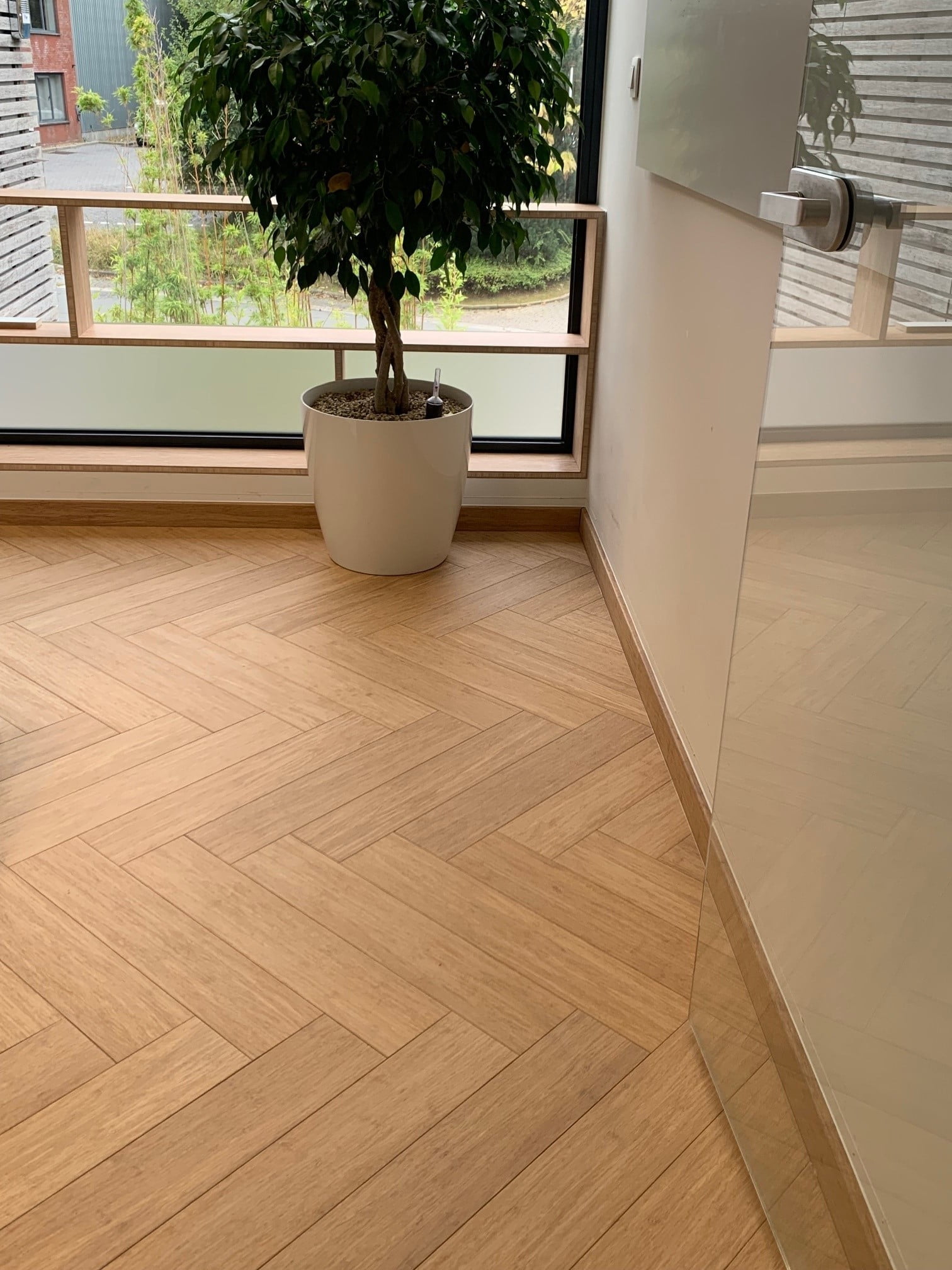 Parquet massif bambou ootouch BamWood Champagne Bâton Rompu 2