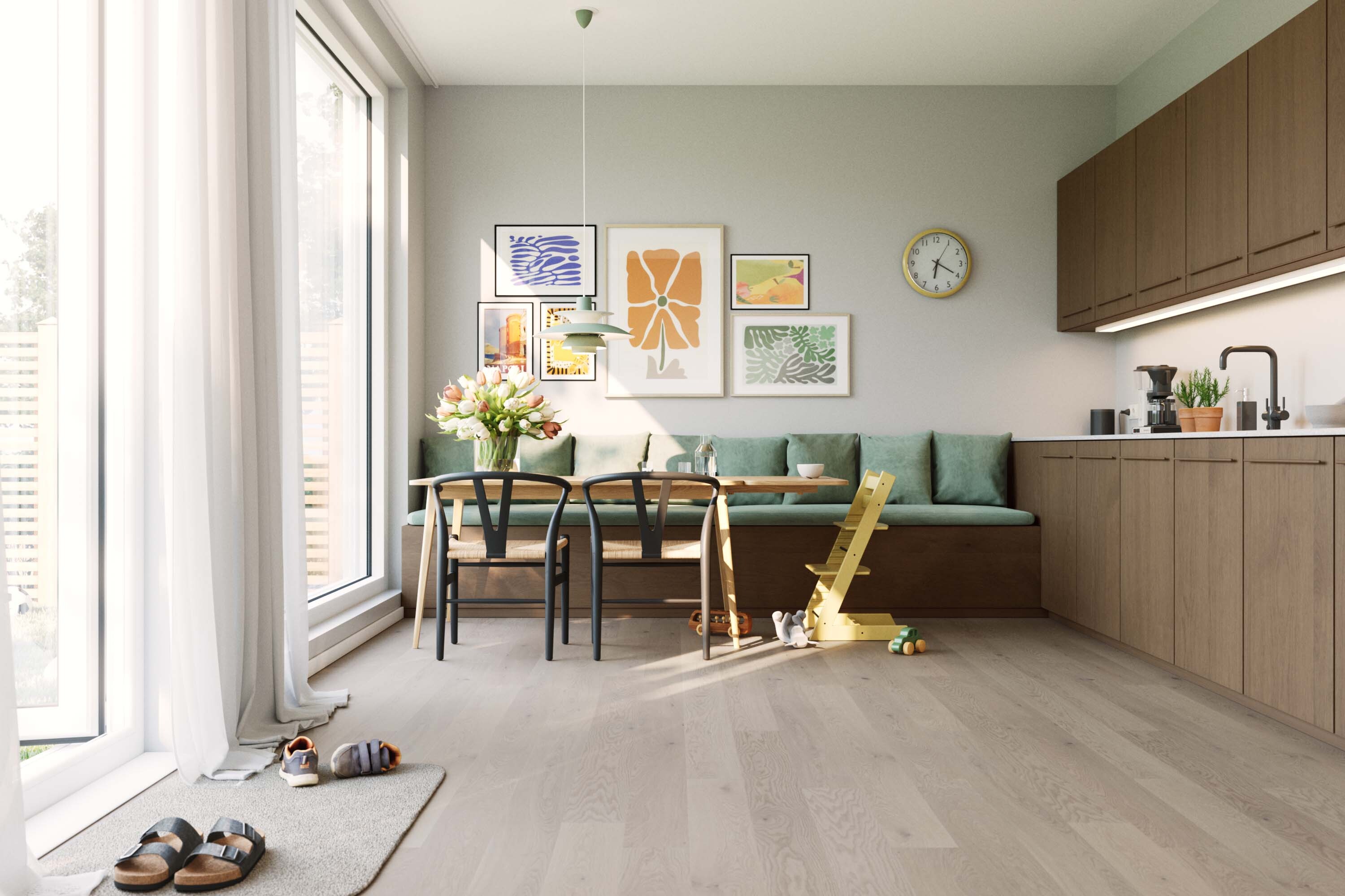 Lame de parquet hybride Bjelin Woodura Bohult chêne Earth Grey 2
