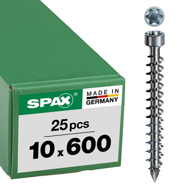 Vis à bois SPAX WIROX tête cylindrique Ø 10 mm TX filet total 2