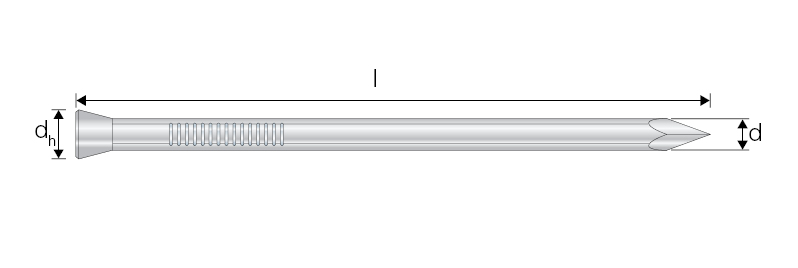 BRDEZ Pointe cannelée tête homme électrozinguée 3