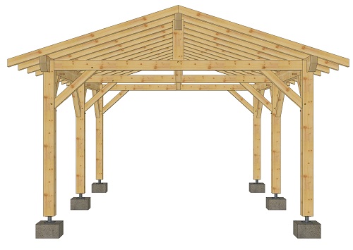 Carport en épicéa Grande Sur 5