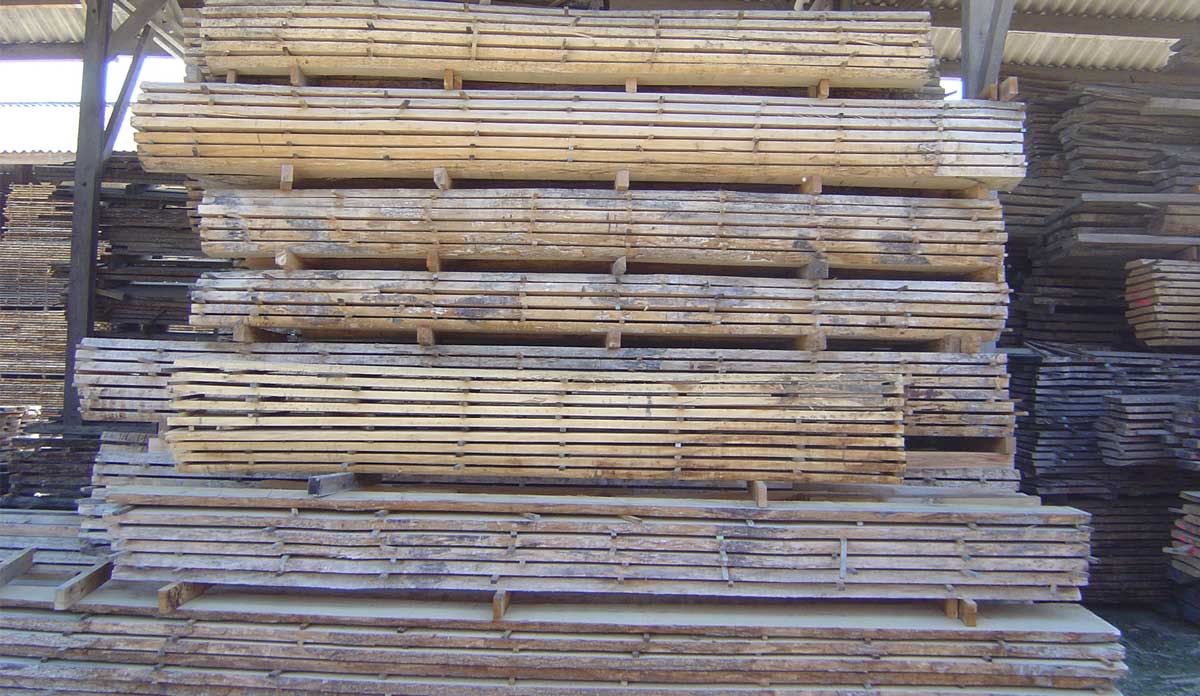 Sciage de frêne (plots et planches)