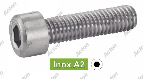Vis à métaux DIN 912 tête cylindrique six pans creux inox A2 Acton