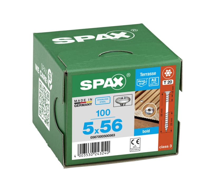 Vis pour terrasse SPAX inox A2 tête décorative 5