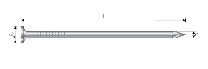 FIRKG Pointe cannelée tête plate - Galvanisée à chaud 3