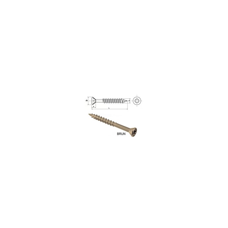 Vis Inox Autoforeuse Brun A2 PRO Torx + 1 embout offert