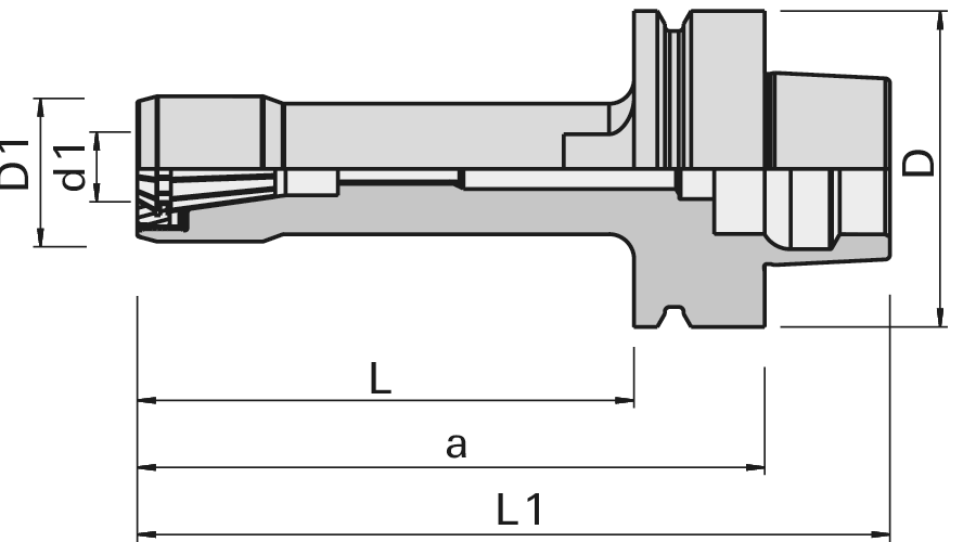 Système de mandrin à pinces 426E/ER16 avec HSK 63F LEUCO 2