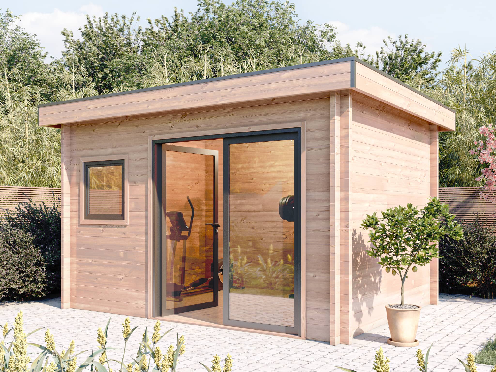 Abri de jardin bois Douglas Brikawood Sous-bois 11 m²