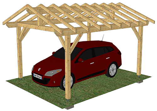 Carport en épicéa Puy Gris