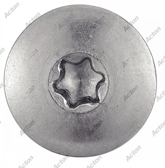 Vis de facade tête cylindrique extra large six lobes inox A2 Acton 3