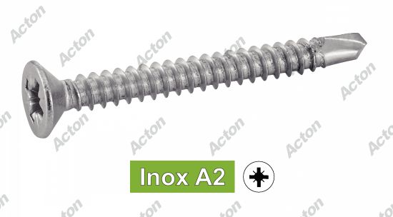 Vis autoperçantes tête fraisée pozidrive inox A2 - DIN 7504 o Acton
