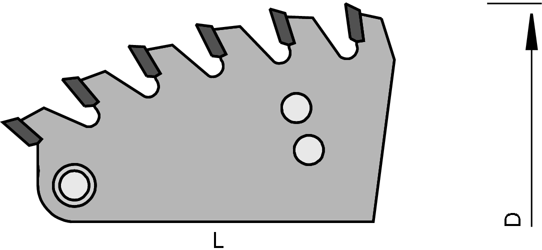 Segments HW pour déchiqueteurs à segments LEUCO - position gradins