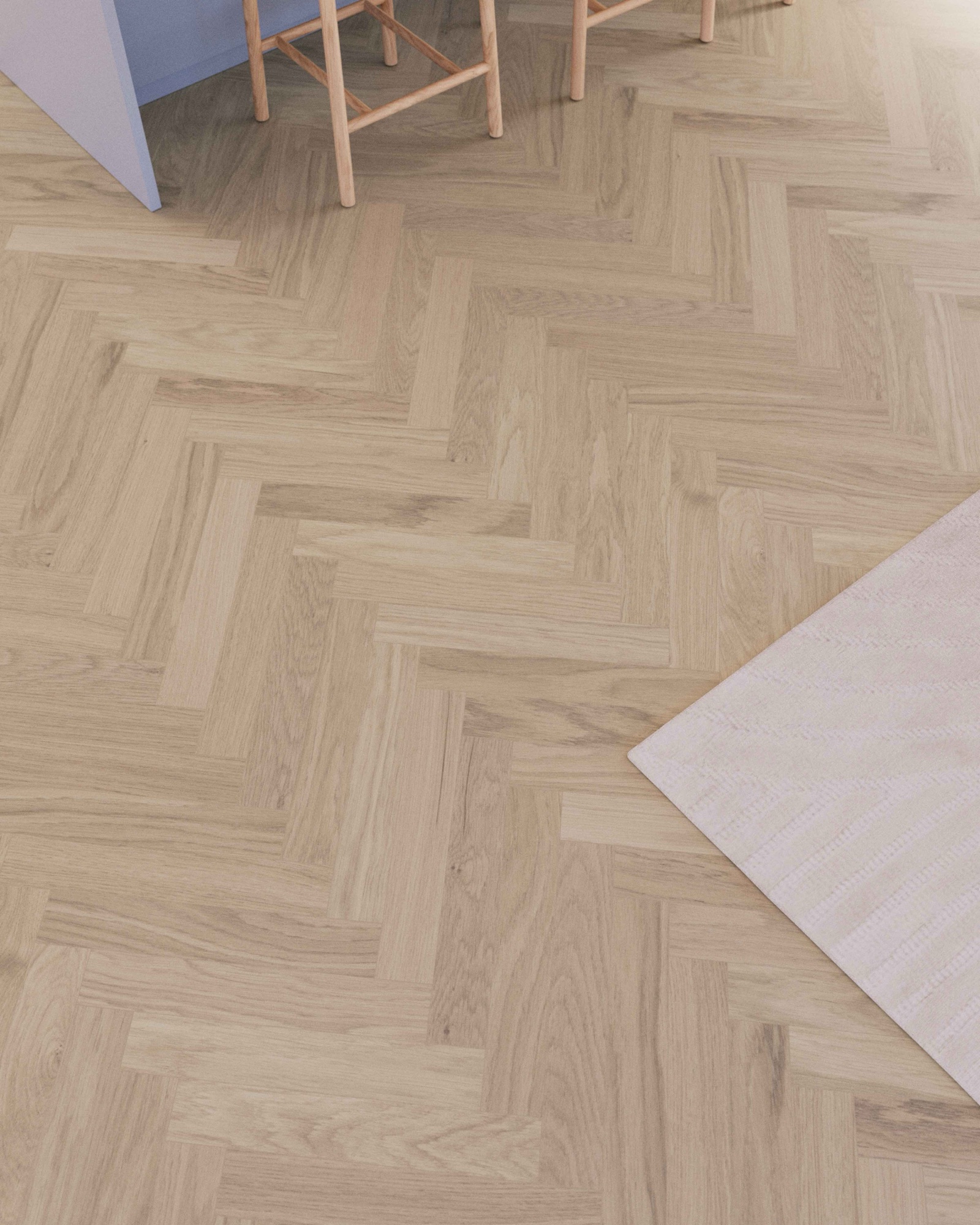 Parquet bâton rompu Bjelin Woodura Boden chêne Powder White moderne 3