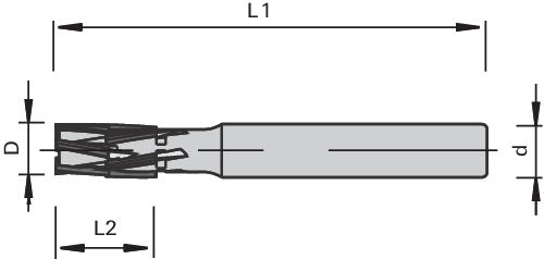 CM090 Fraise de compression multidents DP LEUCO 2
