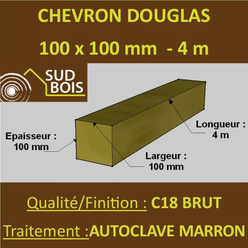 Palette de 33 Chevrons 100x100 Douglas Autoclave Marron Brut 4M