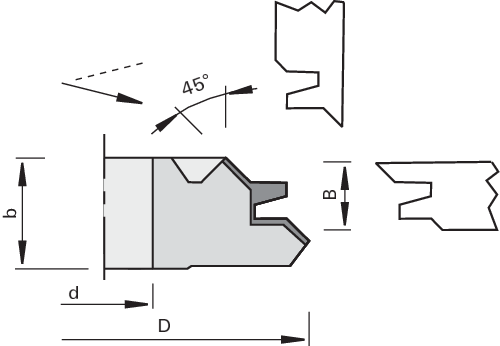 Porte-outils HW de bouvetage d'angle LEUCO 2
