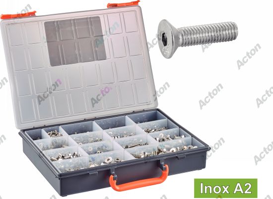 Coffret ISO 10642 Vis à métaux tête fraisée six pans creux inox A2