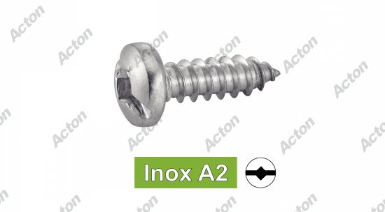 Vis à tôle tête cylindrique empreinte carrée fendue forme c inox A2