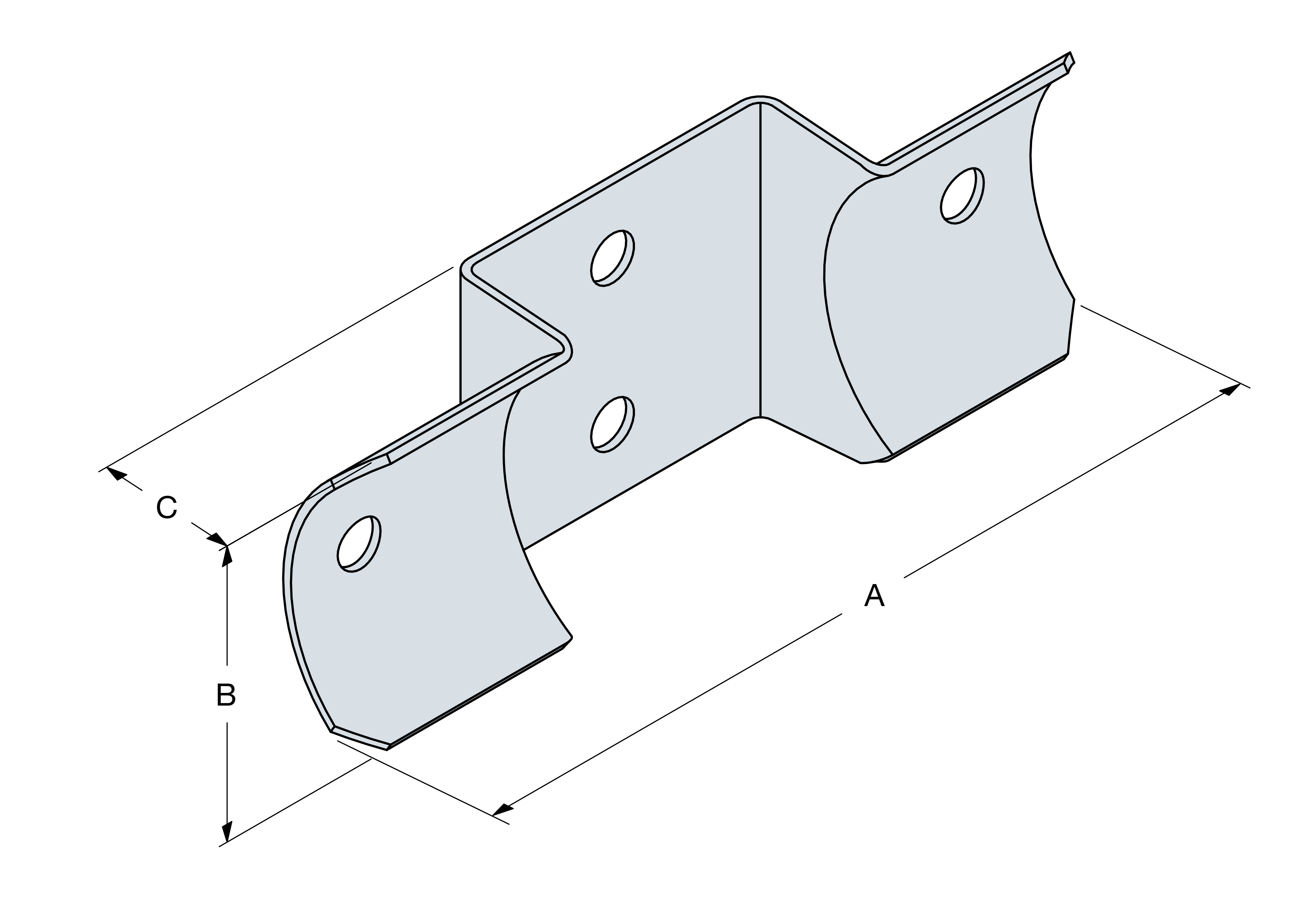 RFCP Equerre plate pour bois ronds 3