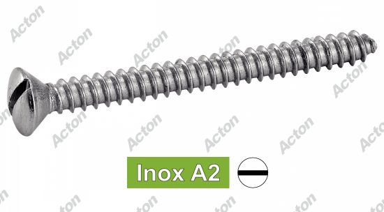 Vis à tôle tête fraisée bombée fendue forme c inox A2 - DIN 7973 Acton
